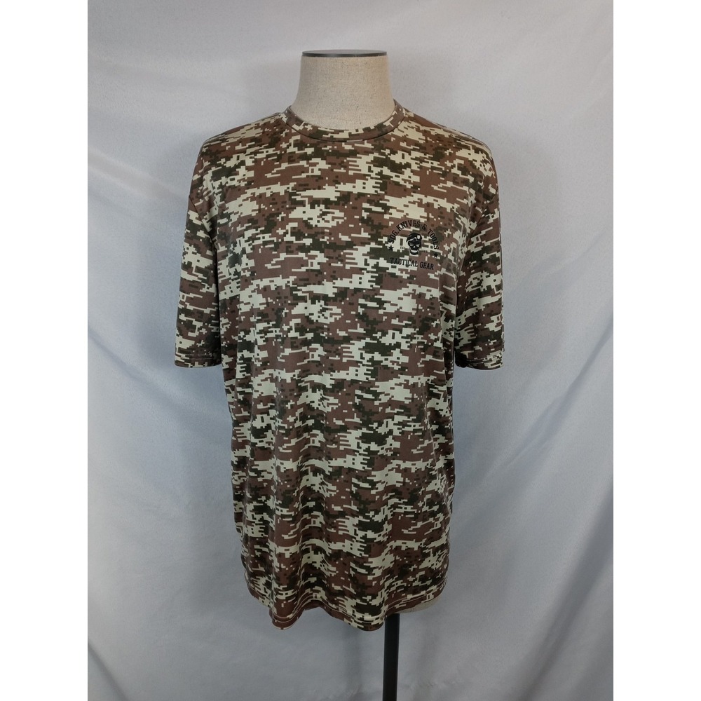 SOG Tactical Gear T-Shirt Mens XL Digital Camo Brown‎ Logo Tee Knives